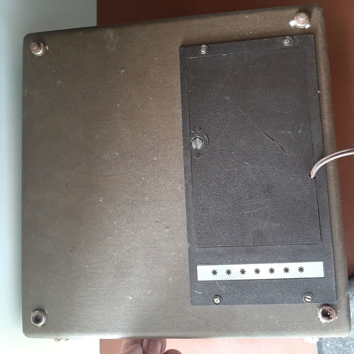 Vintage children's suitcase record player used, 1960s decor