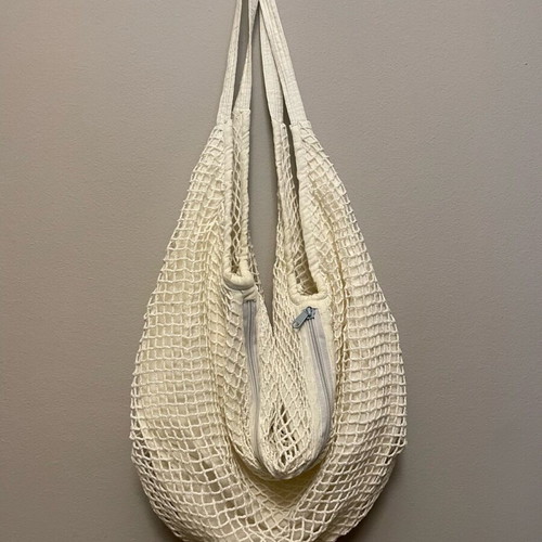 Fishnet bag Colores shoulder like new, white-sugar color