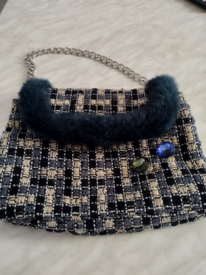 Doca shoulder bag like new, beige and blue