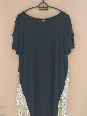 Evening blouse plus size XL black and gold like new