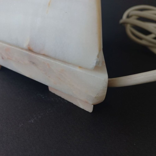 Alabaster pyramid table lamp used