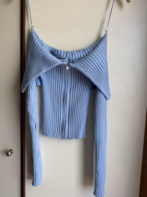 Στραπλες μπλούζα με φερμουάρ baby blue Pink Woman σαν καινούργιο
