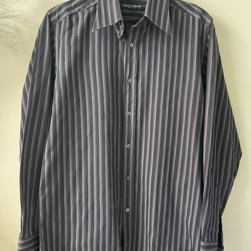 Dolce & Gabbana striped shirt used, size L, black and blue