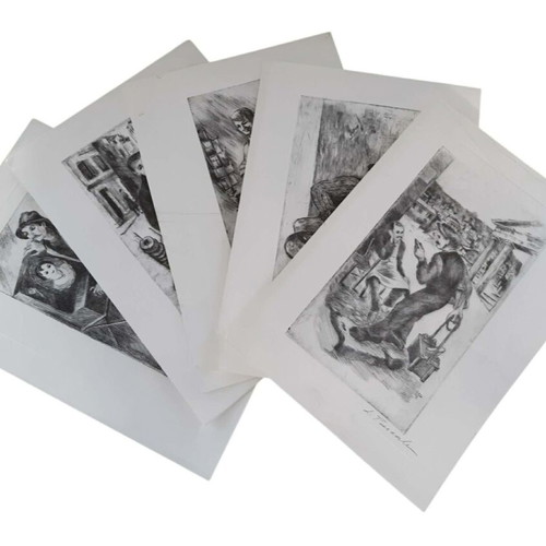 Lela Paschali Prints set of 5 used, Lost Professions
