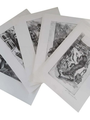 Lela Paschali Prints set of 5 used, Lost Professions