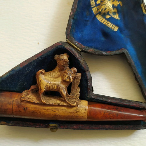 19th Century Carved Wooden Pipe Used, Riki Wood