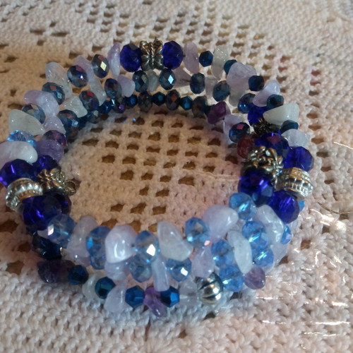 Boho handmade purple blue bracelet new