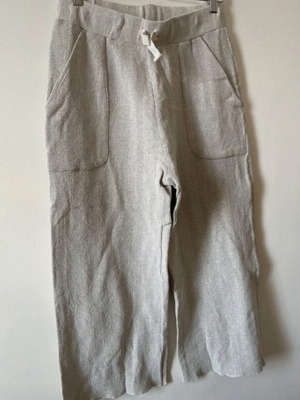 Zara cropped pants, gray and beige, size L