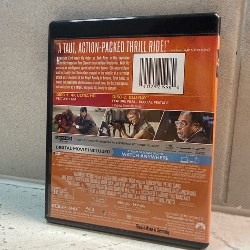 Patriot Games 4K+Blu-ray like new with Greek subtitles