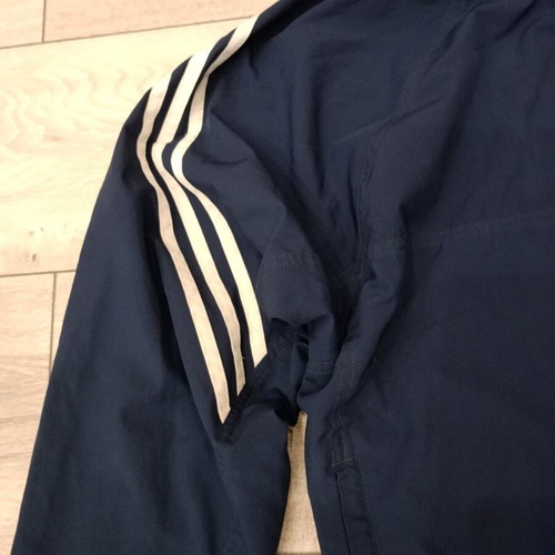 Adidas vintage jacket navy blue with white stripes, used