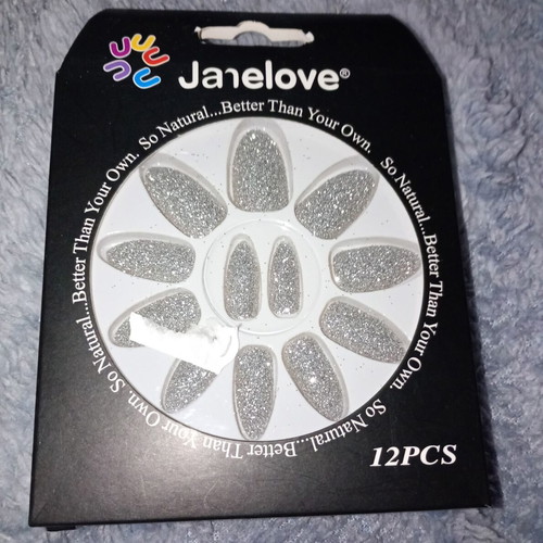 Manicure JaneLove silver glitter new
