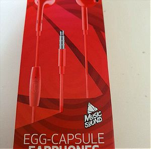 Ακουστικά Handsfree Cellular Line Egg Capsule 3.5mm Jack - Κόκκινο