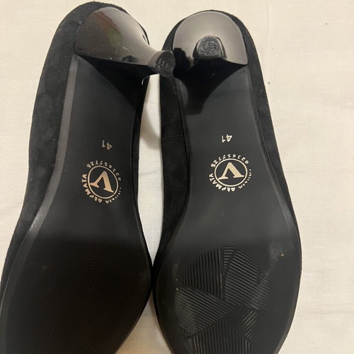 Peep toe leather pumps black size 41 new