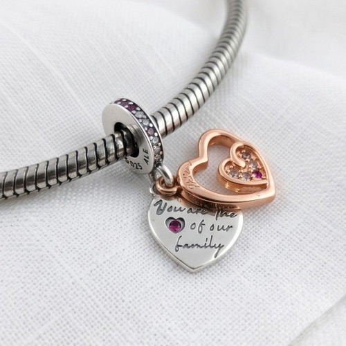 Pandora Charm Double Heart S925 ALE new, gold and silver