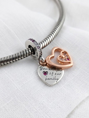 Pandora Charm Double Heart S925 ALE new, gold and silver