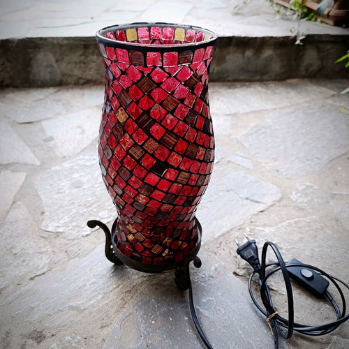 Mosaic Table Lamp like new with lamp, height 34 cm
