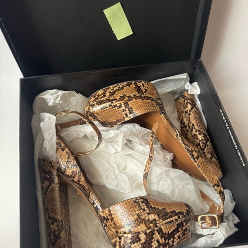 Kurt Geiger high heels snake style with thick heel like new, brown