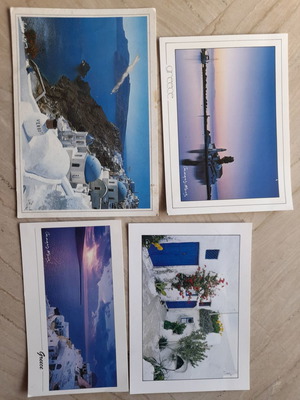 Postcards used, pack of 4, Greece 1990s