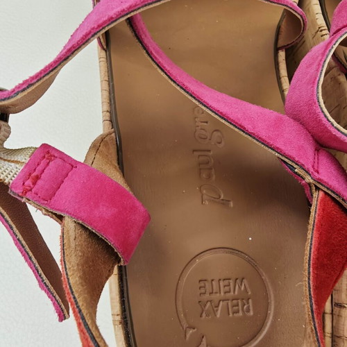Paul Green Relax Weite platform sandals with pink suede straps