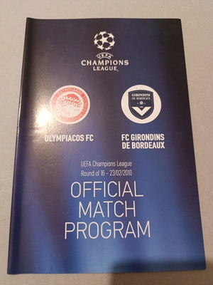 Olympiacos Bordeaux 2010 Champions League program like new