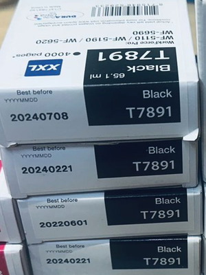 Original Epson Ink T7891 Black XXL new, pack of 5 Workforce Pro