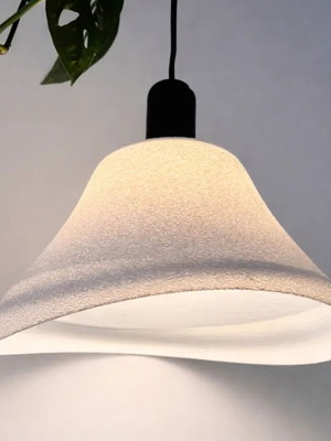 3D Printed Organic Wave Pendant Lampshade