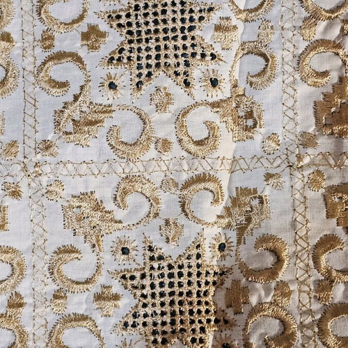 Handmade embroidered rectangular tablecloth with lace, like new