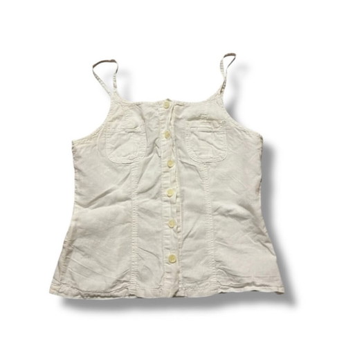 White vintage fairycore button-up top like new, size M
