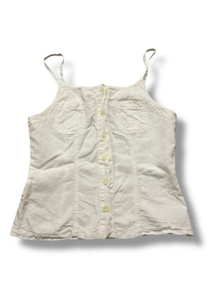 White vintage fairycore button-up top like new, size M