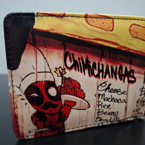Deadpool wallet used, black multicolor