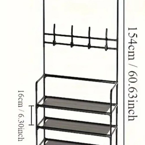 Multilevel shoe and hat rack new with 8 hooks