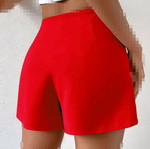 Women's red shorts with side zipper