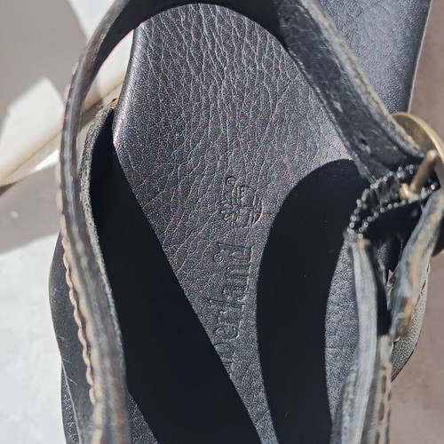 Timberland sandals size 38.5 used, black leather, 5cm heel