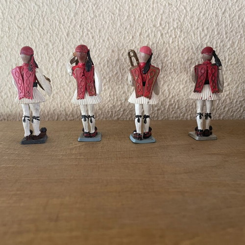 Athens Evzones band soldier miniatures, set of 4 musicians