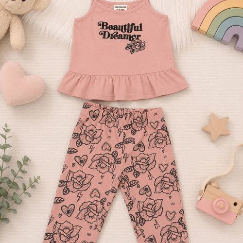 Cotton baby pajamas set, 95% cotton