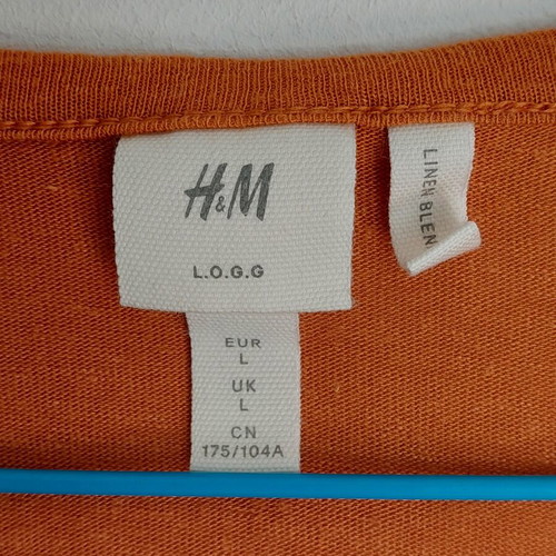 H&M women's linen blouse like new, size L, mustard color