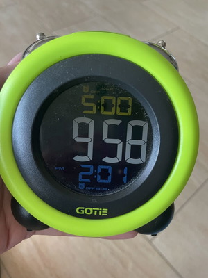 Gotie GBE-300Z ψηφιακό ξυπνητήρι σαν καινούργιο, πράσινο πλαίσιο