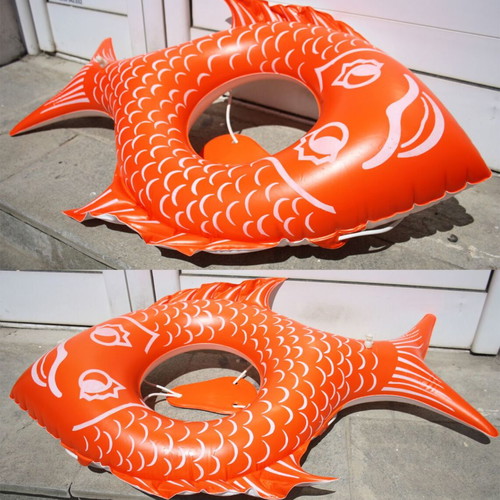 Inflatable fish-shaped sea lifebuoy 91cm old Greek 1980s new