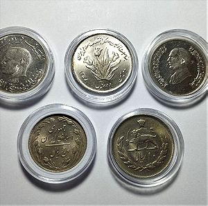 ΙΡΑΝ - ΤΥΝΗΣΙΑ - ΙΟΡΔΑΝΙΑ 5 Νομίσματα Ακυκλοφόρητα σε κάψουλες προστασίας