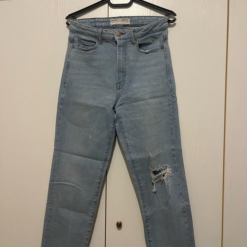 Stradivarius Mom Jeans 40 L blue denim high waist like new