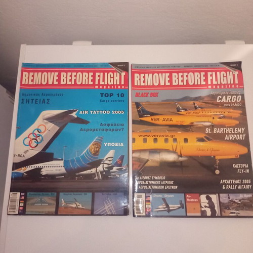 Remove Before Flight magazines used, issues 3 and 4, 2005