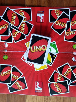 Uno board game used with board