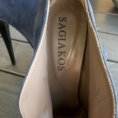 Sagiakos Kastori ankle boots like new, blue gray, high heel