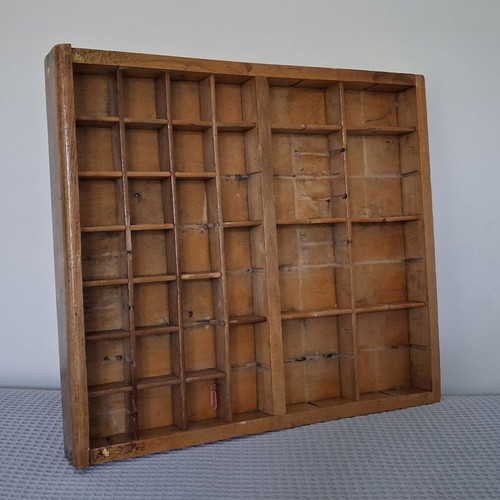 Printer's case used wooden antique with compartments
