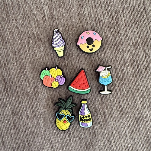 Colorful Crocs Charms summer set, 7 pieces