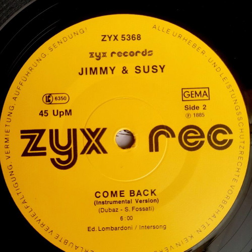 Jimmy & Susy Come Back 12" vinyl Italo-Disco