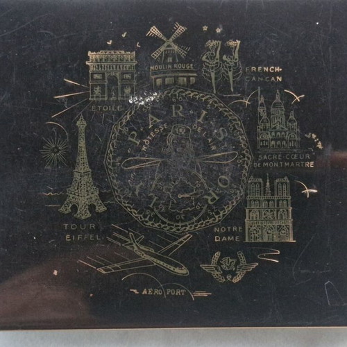 Vintage cigarette case 1950-1960 used with gold details