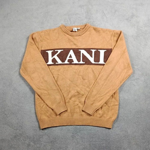 Karl Kani Vintage Knitted Sweater size M like new, tan and brown