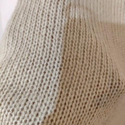 Knitted women's 3/4 sleeve sweater with neck beige like new