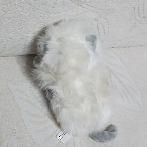 White Fur Cat Plush Toy new with Grey Belly and Paws